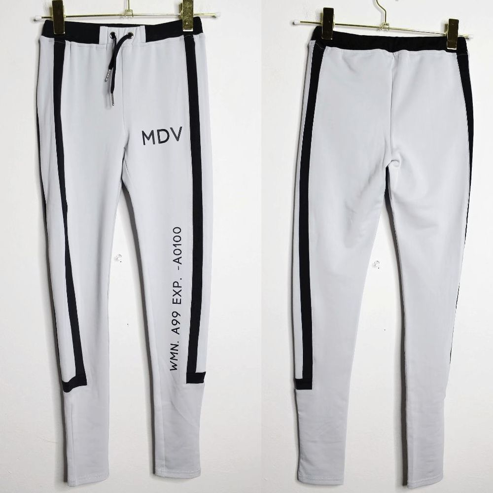 MDV Light Gray Black Active Leggings XS